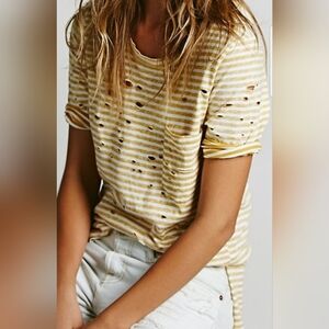 Free People striped tee xs fits xl BNWOT
